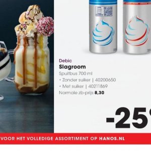 Slagroom op Hanos
