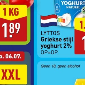 Yoghurt op Aldi