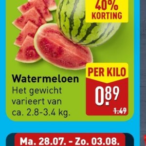 Watermeloen op Aldi